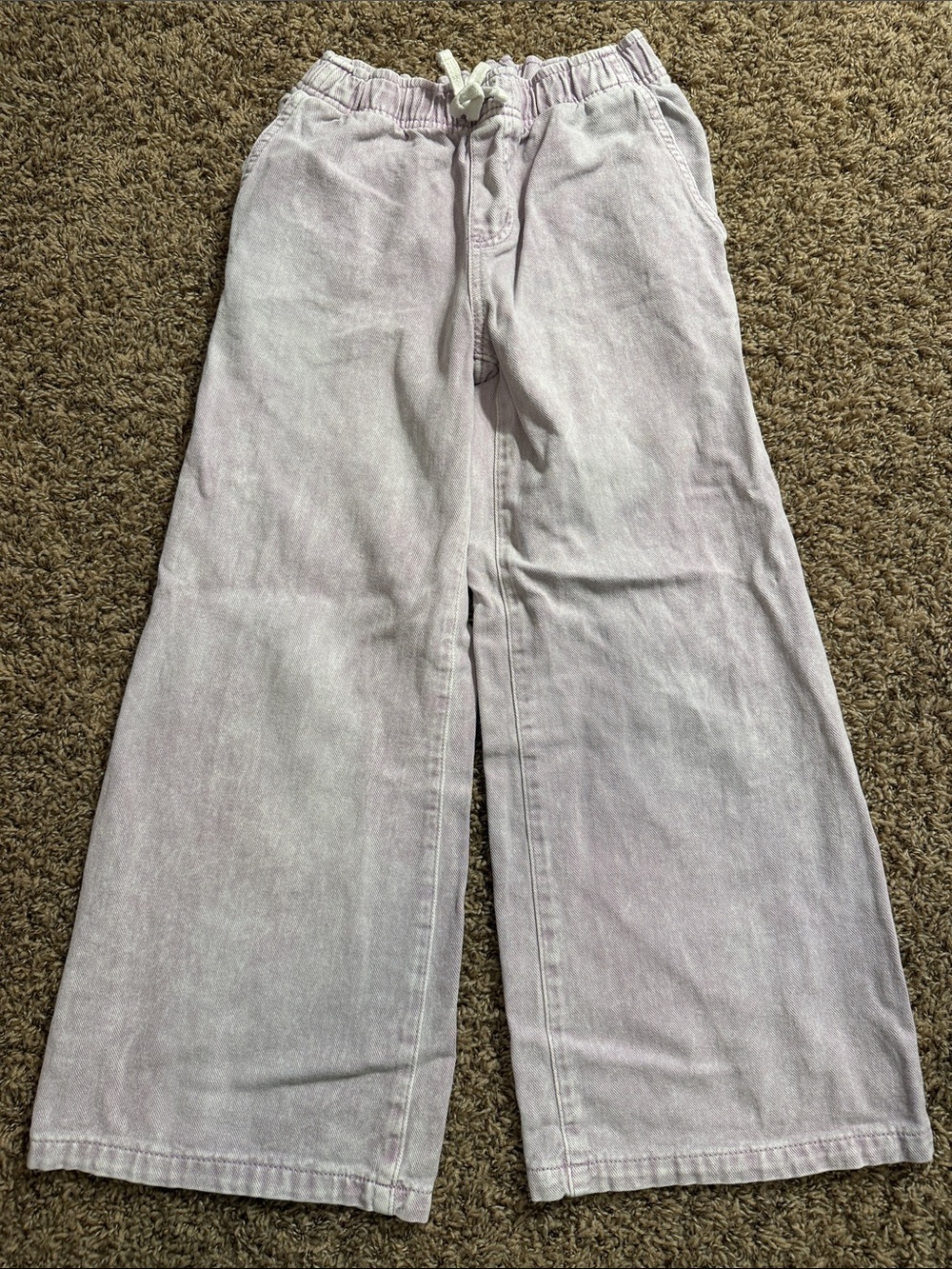 Cat & Jack Lavender Wide-Leg Drawstring Jeans